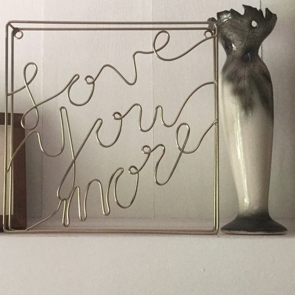Brass/gold love you more sign